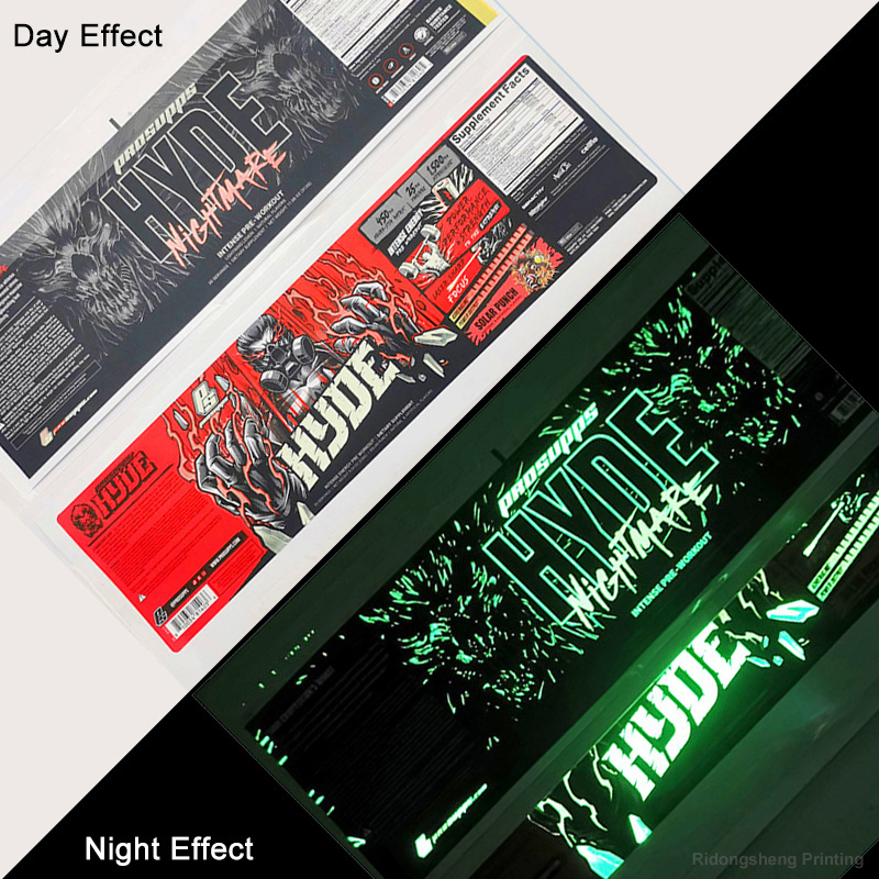 Custom Night Glowing Car Sticker Luminous Die Cut Kids Vinyl Label Glow In The Dark Stickers