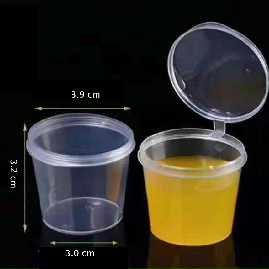 disposable clear sauce hinged cups 1oz 1.5oz 2oz small plastic containers with lids