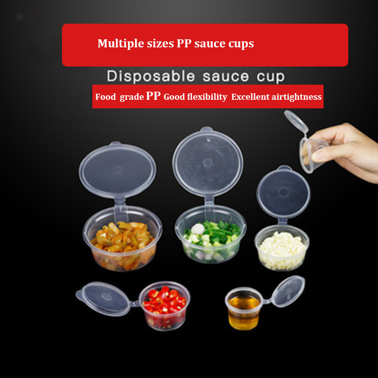 disposable clear sauce hinged cups 1oz 1.5oz 2oz small plastic containers with lids