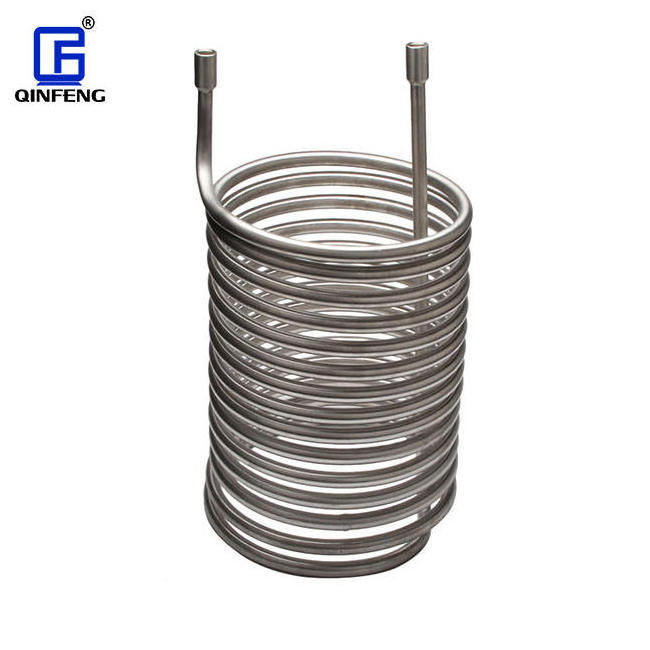 QINFENG CF8 3A Sanitary Forged Round Head Shape Polished SS304 Food Grade Stainless Steel Condensing Coil