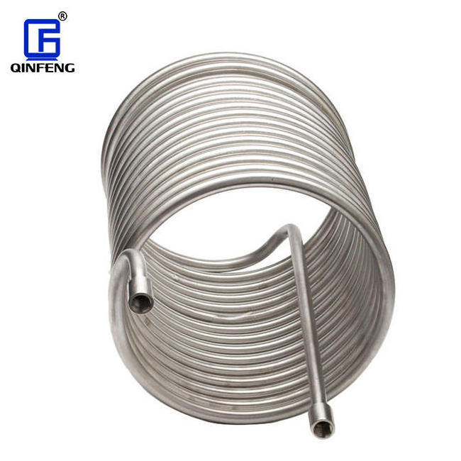 QINFENG CF8 3A Sanitary Forged Round Head Shape Polished SS304 Food Grade Stainless Steel Condensing Coil