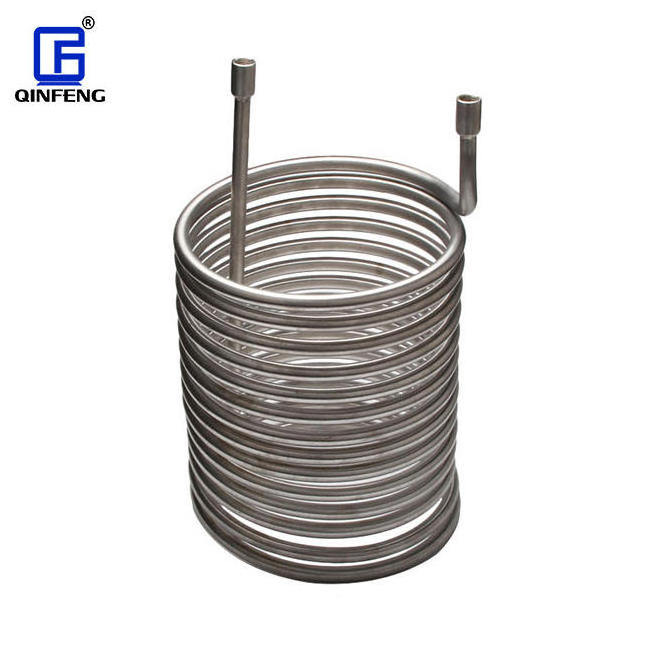 QINFENG CF8 3A Sanitary Forged Round Head Shape Polished SS304 Food Grade Stainless Steel Condensing Coil