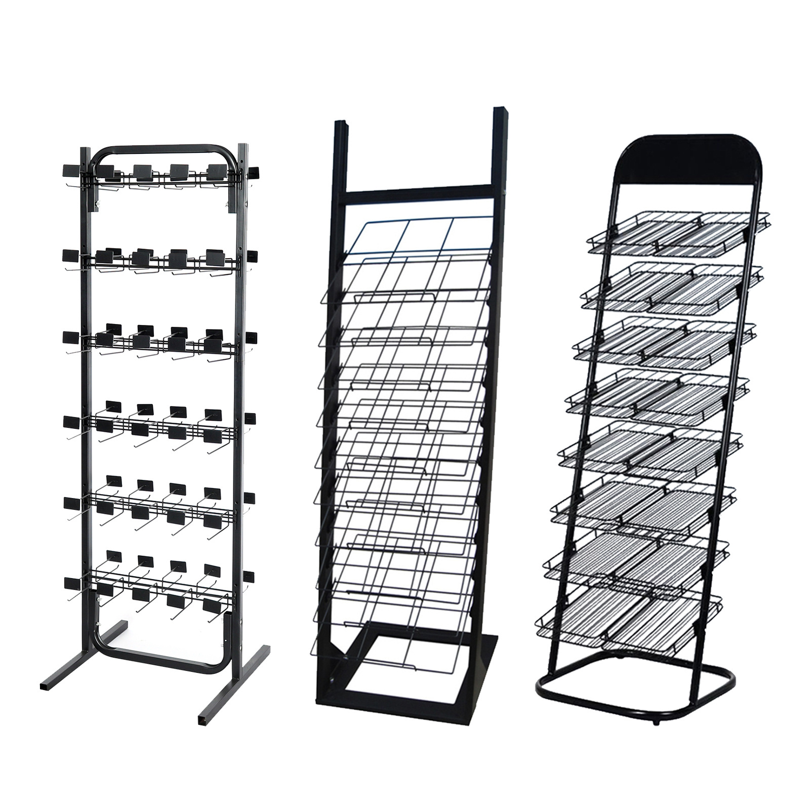 Retail Book Store Features Slots Pockets Steel Material Brochure Stand Comic Rack Magazine Display Holder