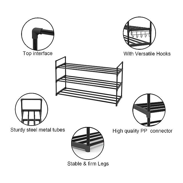 Wholesale Simple Houseware Free Standing Stackable Shoes Shelf With Stable & Firm Leg Under Bed Cheap Storage Entrance Shoe Rack