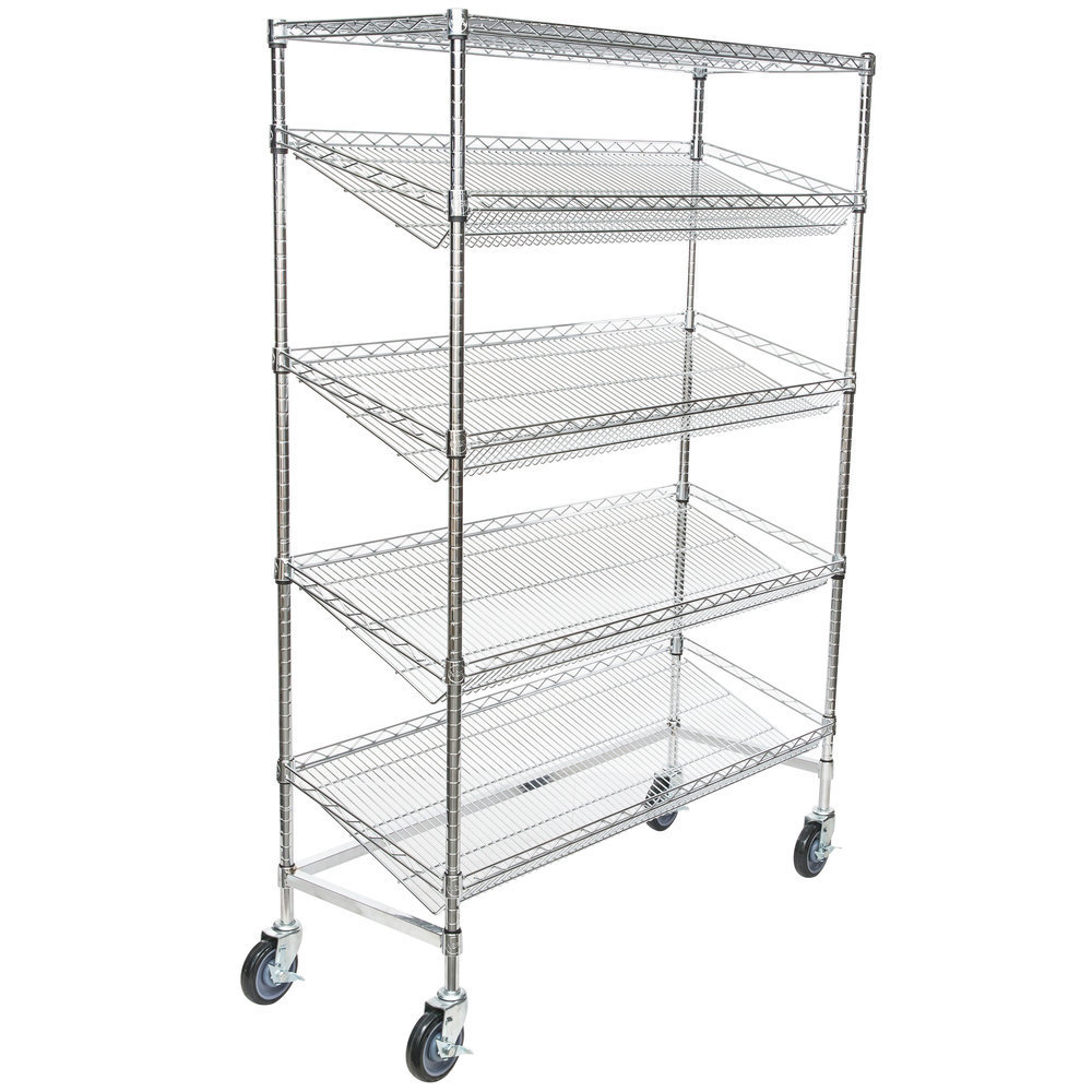 Assemble & Adjust Easily Customized Metal Mesh Basket Wheeled Labeled Beef Jerky Wire Rack Snack Display Shelf