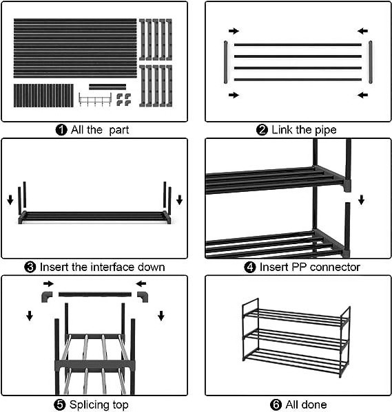 Adjustable Height & Extendable Stackable Shoes And Boot Storage Outdoor Waterproof Minimalist Shoe Rack For Entryway Hallway