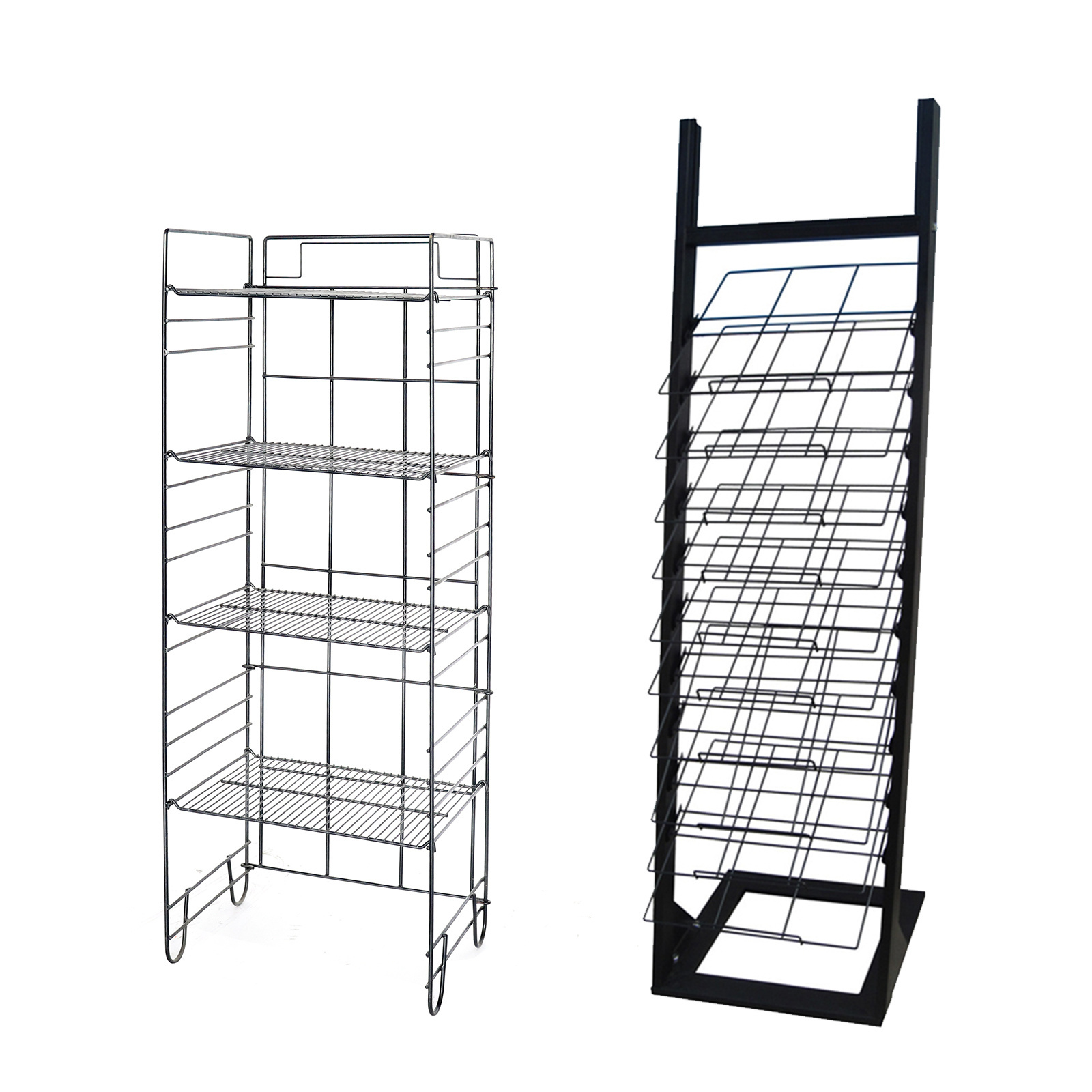 Retail Book Store Features Slots Pockets Steel Material Brochure Stand Comic Rack Magazine Display Holder