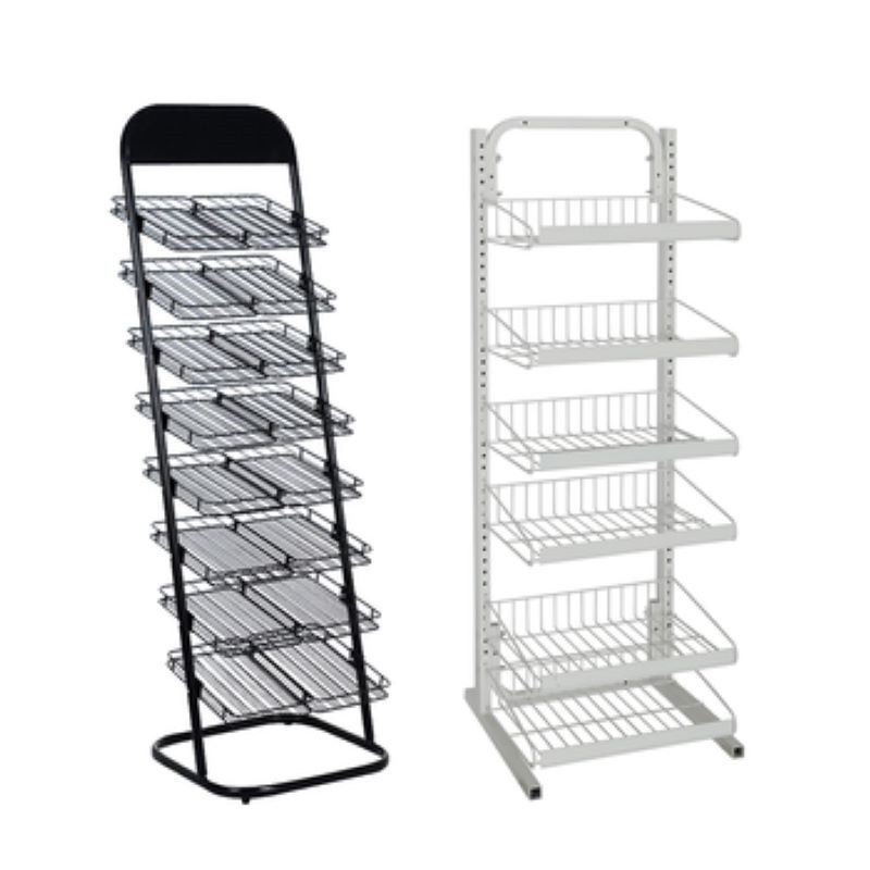 Retail Book Store Features Slots Pockets Steel Material Brochure Stand Comic Rack Magazine Display Holder