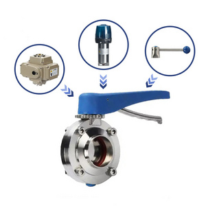 Dust Manual Motorized Electric Actuator 24vdc Pneumatic Vacuum Tri Clamp Stainless Steel Pn16 Dn100 250 Sanitary Butterfly Valve