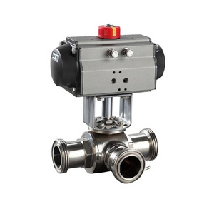 3 Way Pneumatic Actuator Valve SELF Closing DN25 BSP Female or Male Threaded Ball Valve