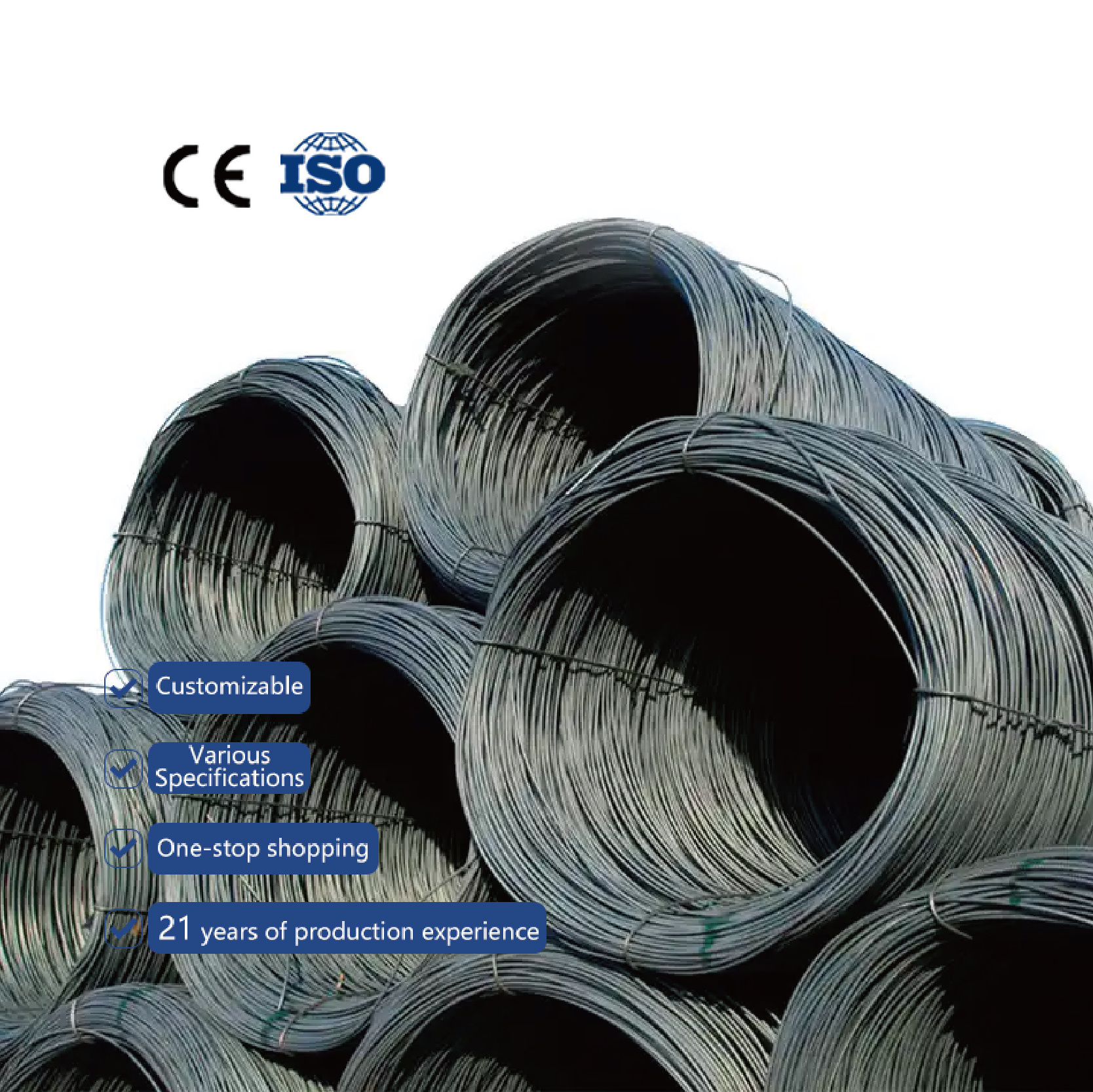 SAE1008 1006 1022 Q235 Q195 Q345 Low Carbon Steel Wire Grade 60 80 High Tensile Strength Carbon Spring Steel Wire