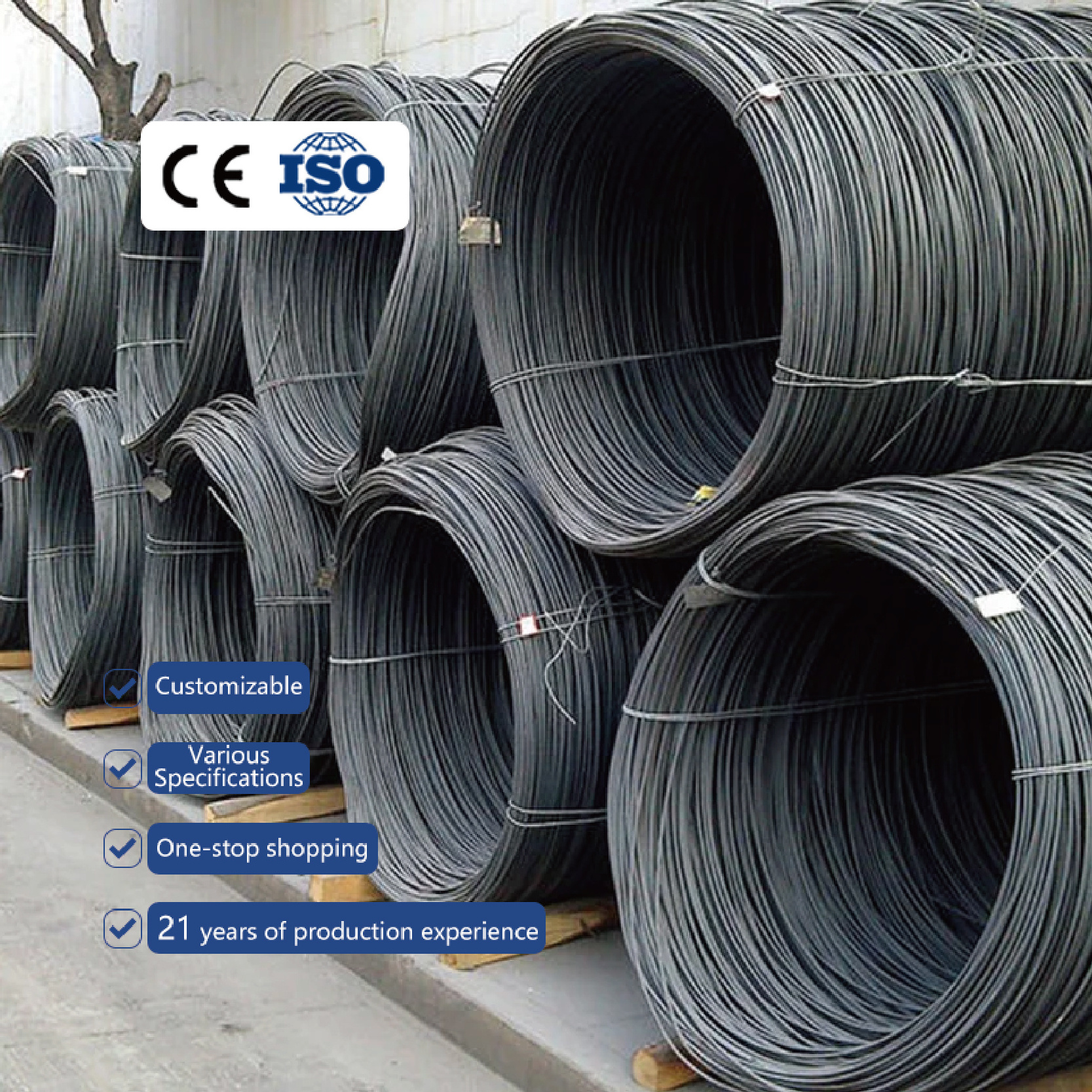 SAE1008 1006 1022 Q235 Q195 Q345 Low Carbon Steel Wire Grade 60 80 High Tensile Strength Carbon Spring Steel Wire