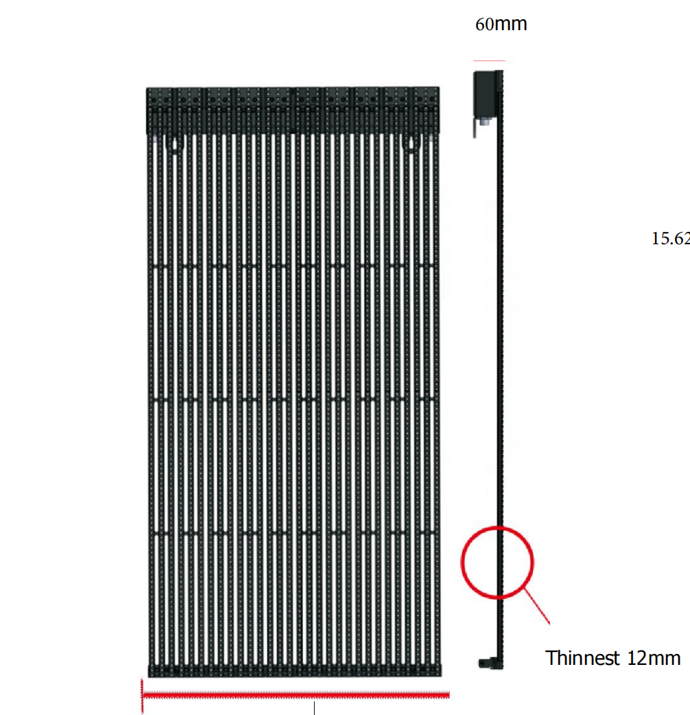 P15.6 P20 P25 P31 Led Ice Display Led Mesh Video Wall Shop Window Advertising Grille Glass Curtain Outdoor Transparent Screen