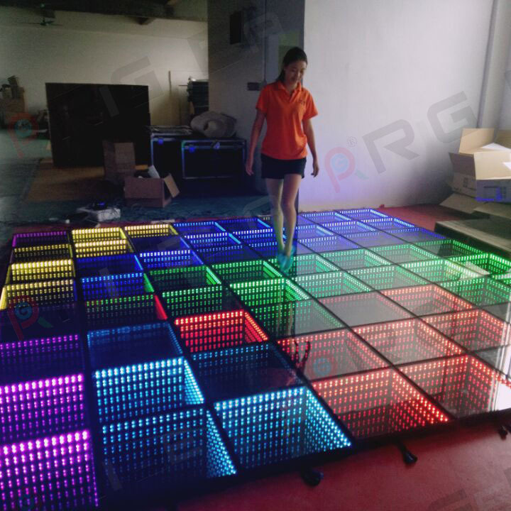 High quality LED 3D  mirror dance floor tiles lighting for events