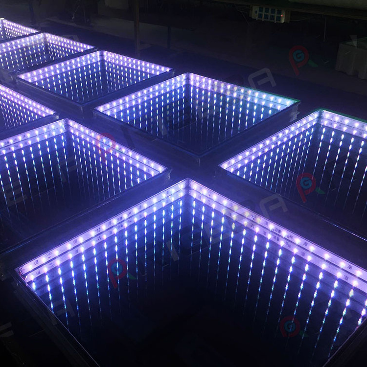 High quality LED 3D  mirror dance floor tiles lighting for events