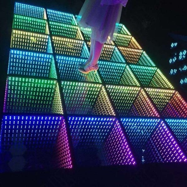 High quality LED 3D  mirror dance floor tiles lighting for events