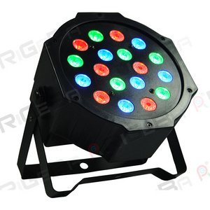 Hot selling indoor 18*1w RGB portable cheap light led stage plastic light led flat par light