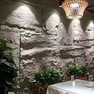 2023 New Panel Stone Column Wraps Decorative Artificial 3D Pu Faux Pu Rock Veneer Stone Wall Panels