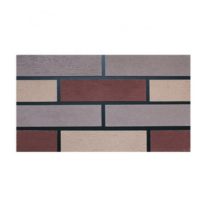 Outdoor Building Materials Wall Facing Clinker Red Clay Brick Look Exterior Wall Panels Tiles Design