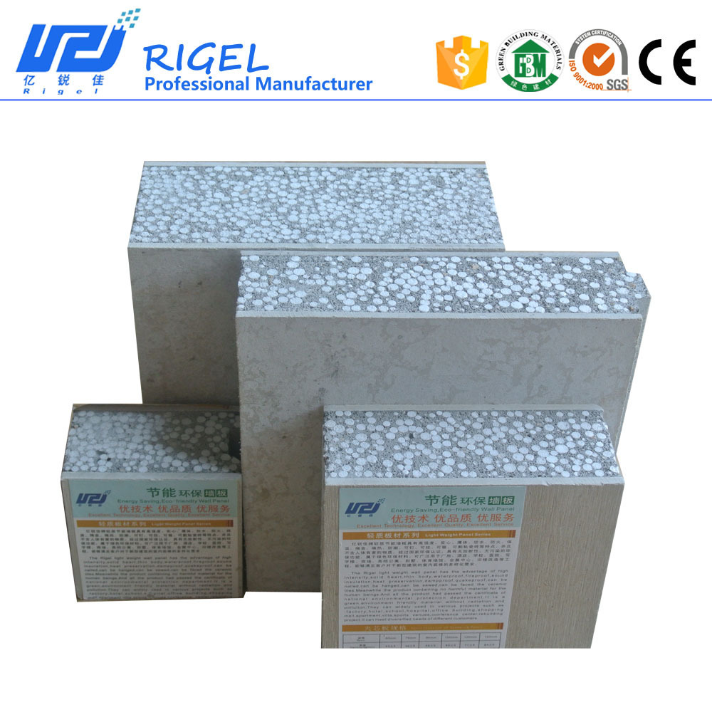 New Construction Materials Indoor/outdoor Wall Panel Sound Insulation Lightweight EPS Cement Sandwich Panels