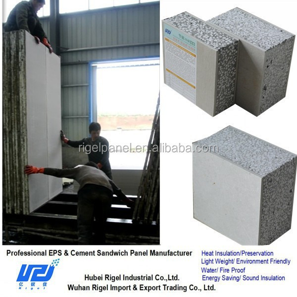 Architectural house design precast fireproof concrete light weight EPS cement sandwich wall panel