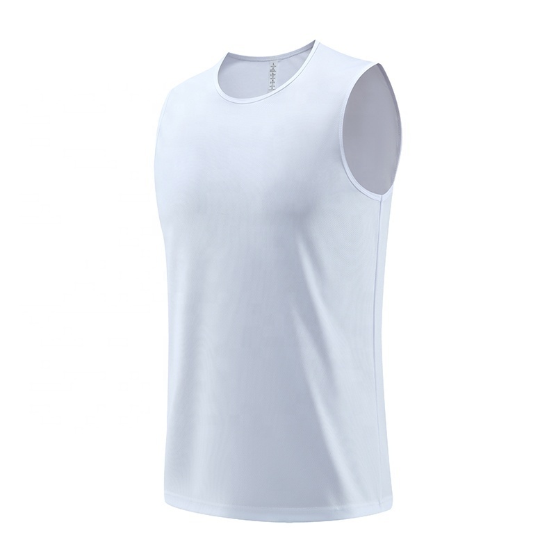 Wholesale Spandex Polyester Sleeveless Shirts Mesh Casual Tank Top Bodybuilding Workout Gym Vest Fitness Men's Sport Singlets