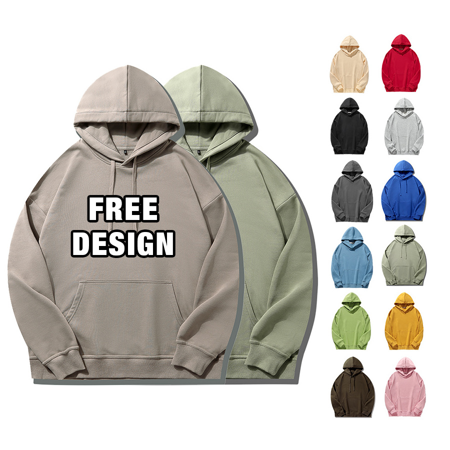 Wholesale high quality hoody custom hoodies blank streetwear plus size men's pullover hoodies