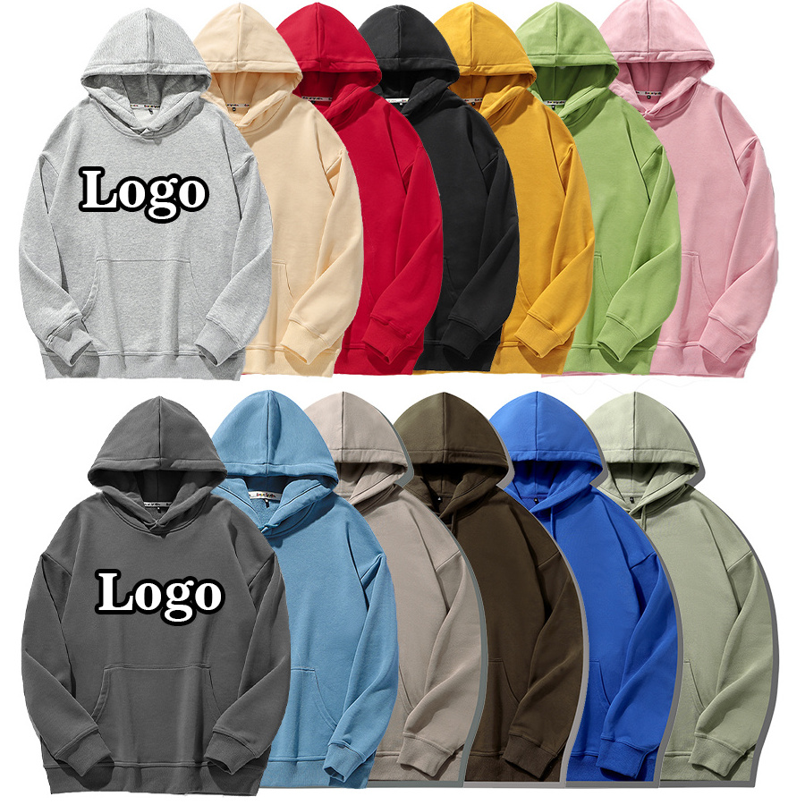 Wholesale high quality hoody custom hoodies blank streetwear plus size men's pullover hoodies