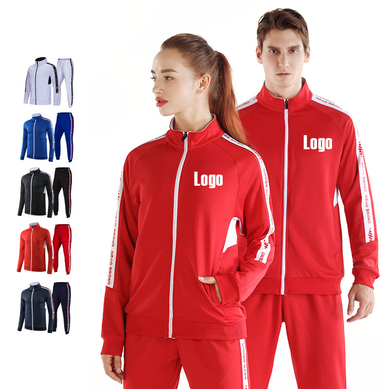 Lidong custom printed logo good price sport training jacket coat and pant 280 Grams for men