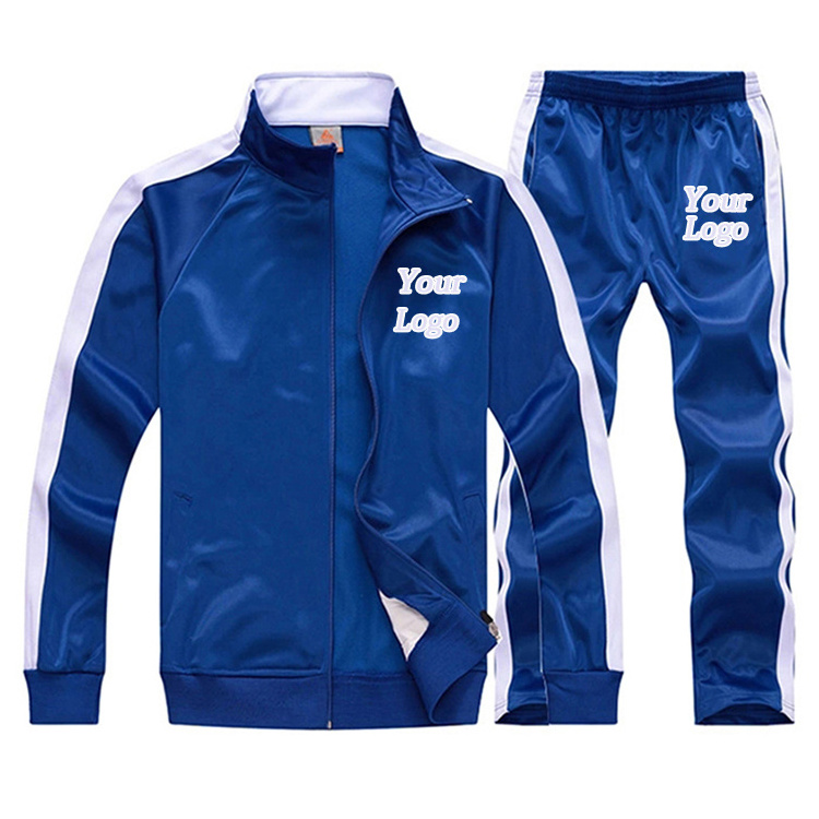 Custom Logo Unisex Soccer Tracksuit Wholesale Blank Sweatsuit Jogging Suits Sportswear Running Gym Polyester Tracksuits For Men