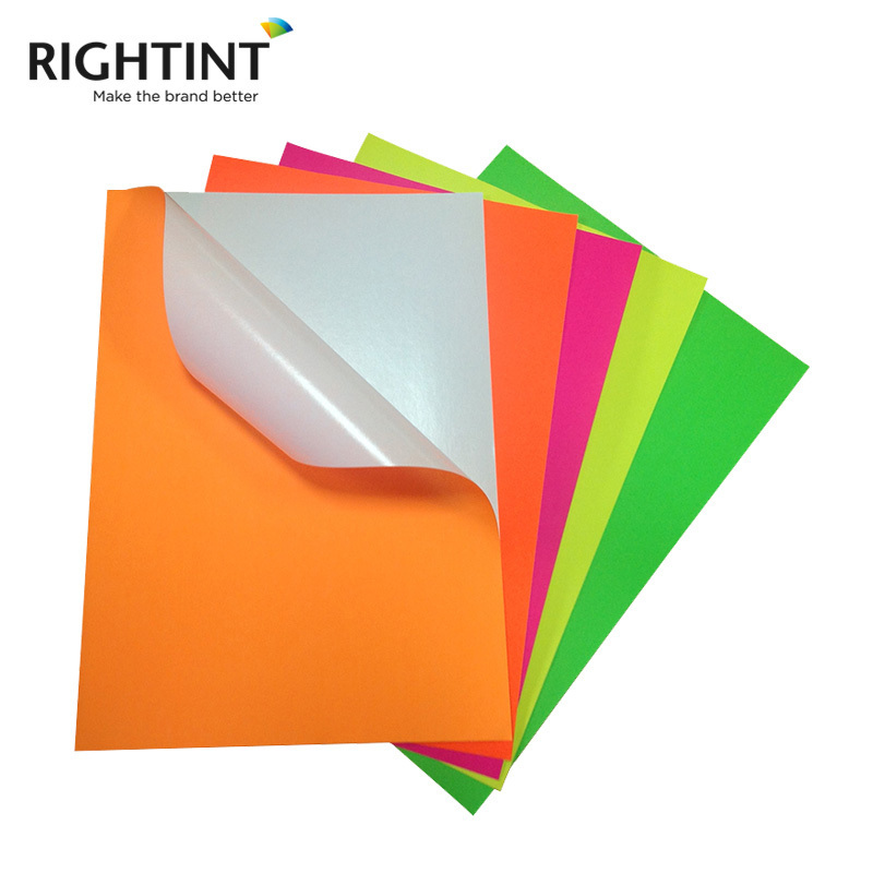 Hot sale self adhesive colorful fluorescent paper