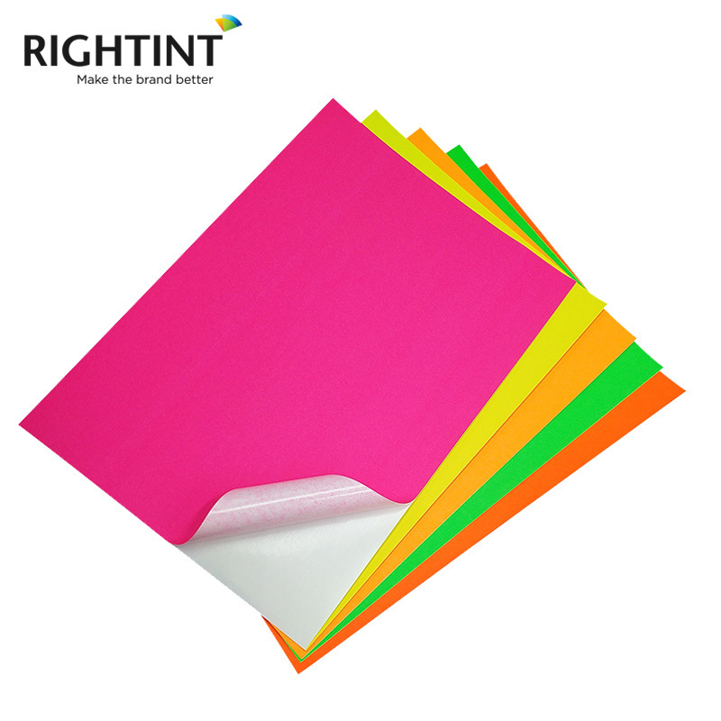 Hot sale self adhesive colorful fluorescent paper