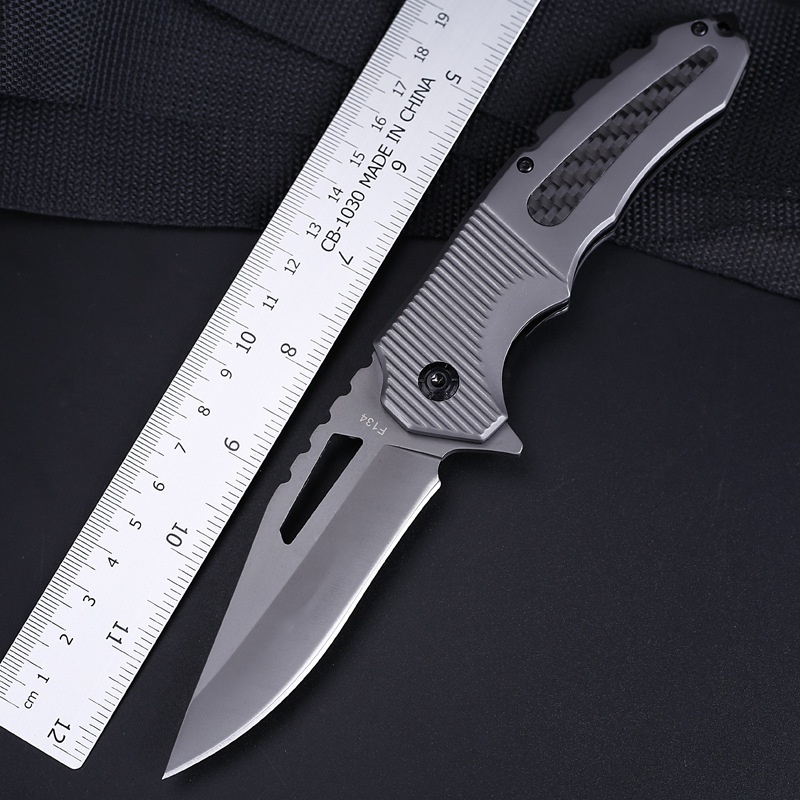 Carbon Fiber Steel Handle Outdoor Folding Knife Camping Survival High Hardness Pocket Knife Stainless Steel Folding Knife