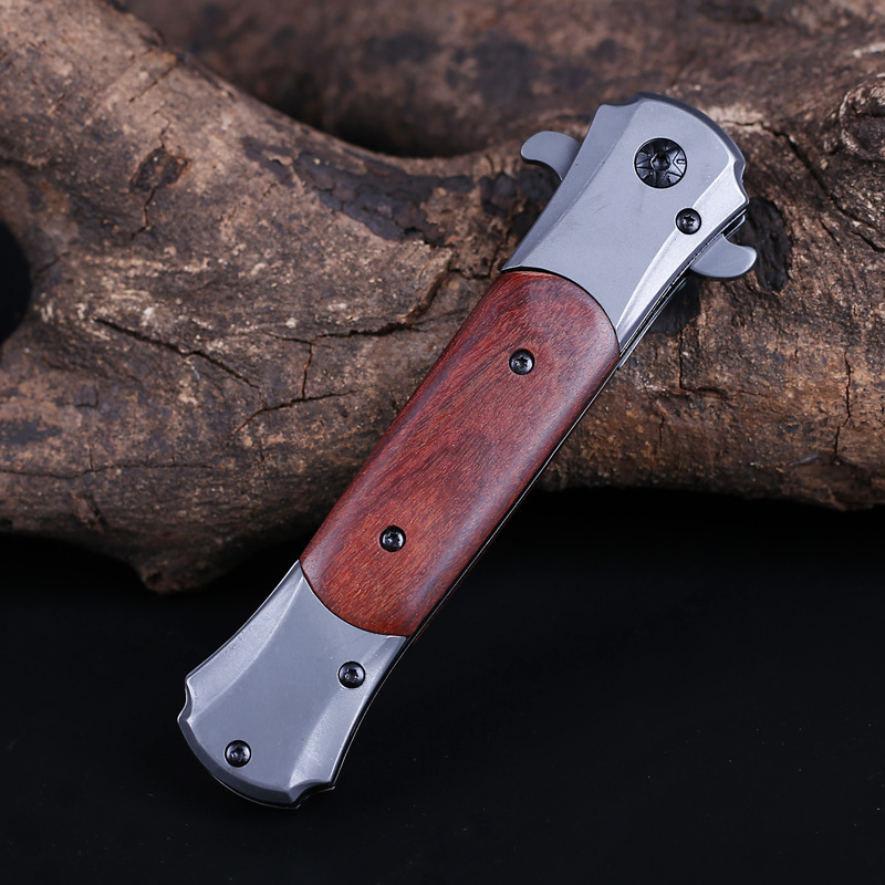 Wooden Handle Outdoor Survival Camping Folding Pocket Handmade Camping Knife