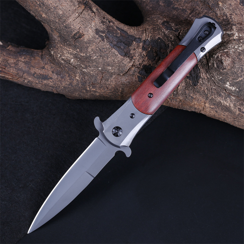 Wooden Handle Outdoor Survival Camping Folding Pocket Handmade Camping Knife