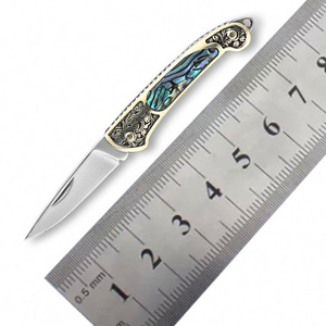 Hand Tools Pocket And Abalone Shell Bottom Bone With Teeth Folding Knife