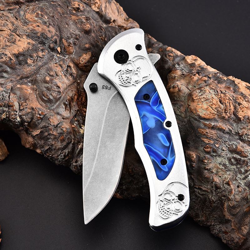 Skull Aluminum Handle Custom Folding Camping Outdoor Knife Survival Pocket For Pakistan USA Market