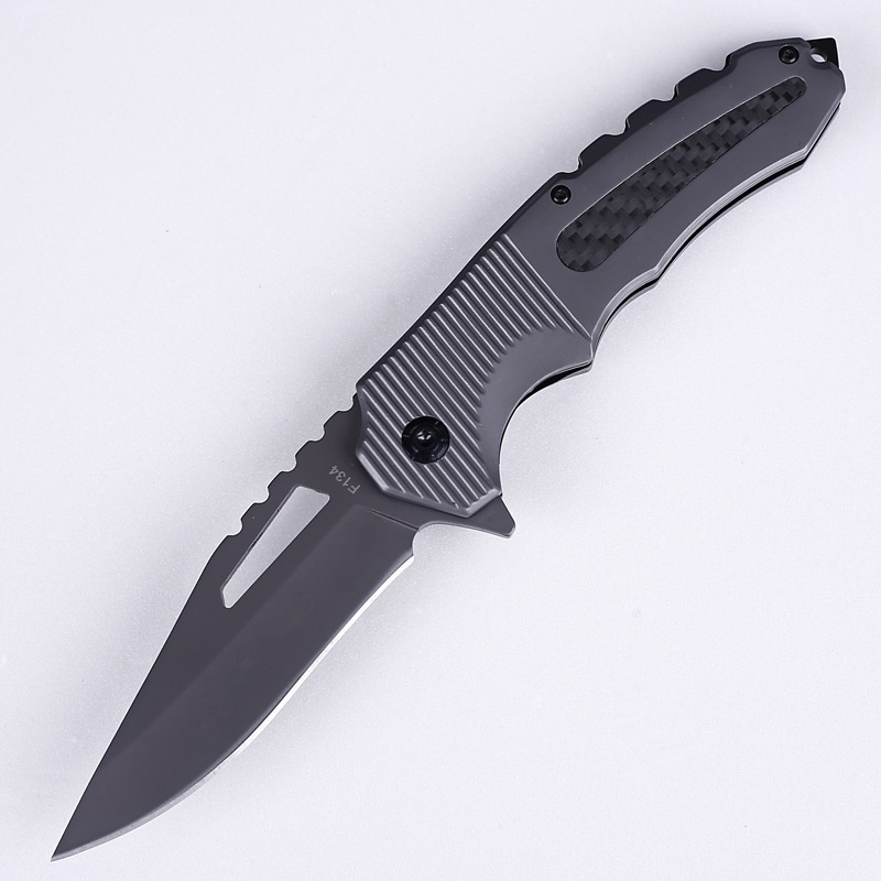 Carbon Fiber Steel Handle Outdoor Folding Knife Camping Survival High Hardness Pocket Knife Stainless Steel Folding Knife