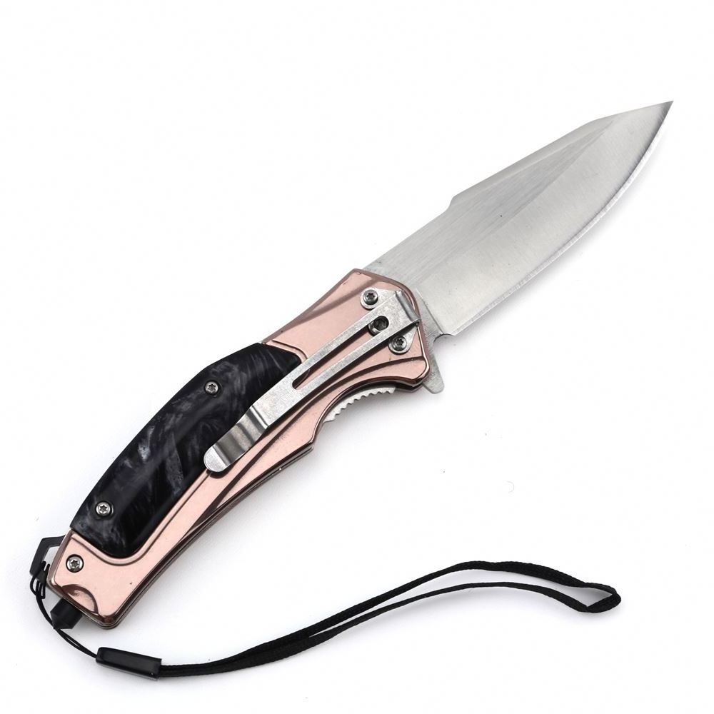 Acrylic Plastic Handle Handmade Pakistan Hunting Steel Folding Stainless Pink Pocket Knife