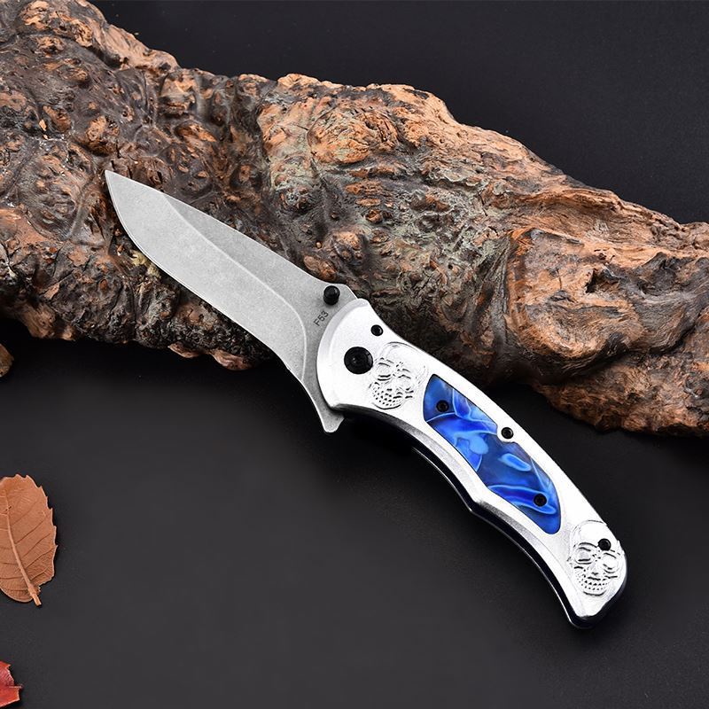 Skull Aluminum Handle Custom Folding Camping Outdoor Knife Survival Pocket For Pakistan USA Market