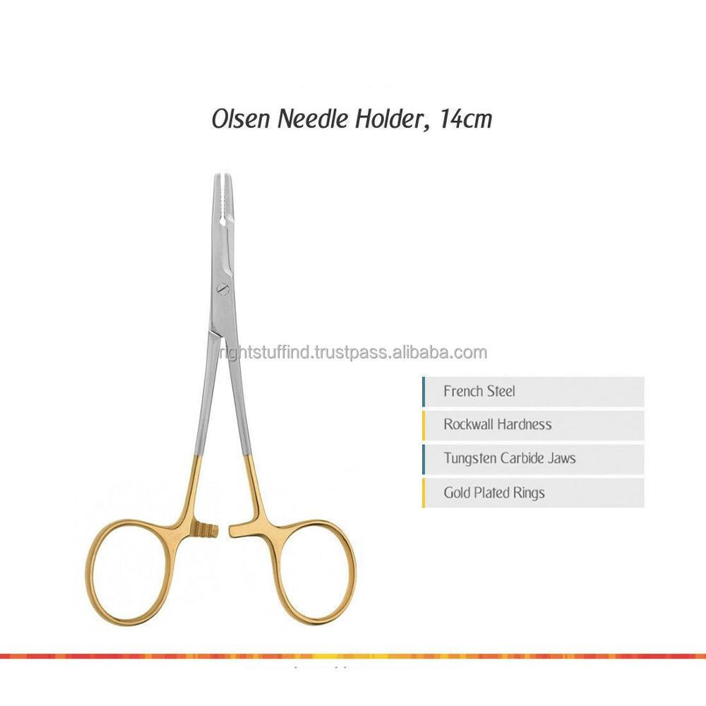 TC OLSEN HEGAR NEEDLE HOLDER TUNGSTEN CARBIDE FORCEPS SURGICAL DENTAL 14 cm 