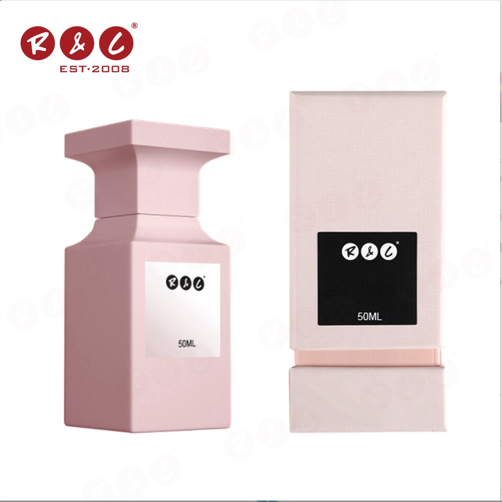 50ml 75ml 100ml cologne black white pink flat spray rectangle thick square glass perfume bottle with custom box