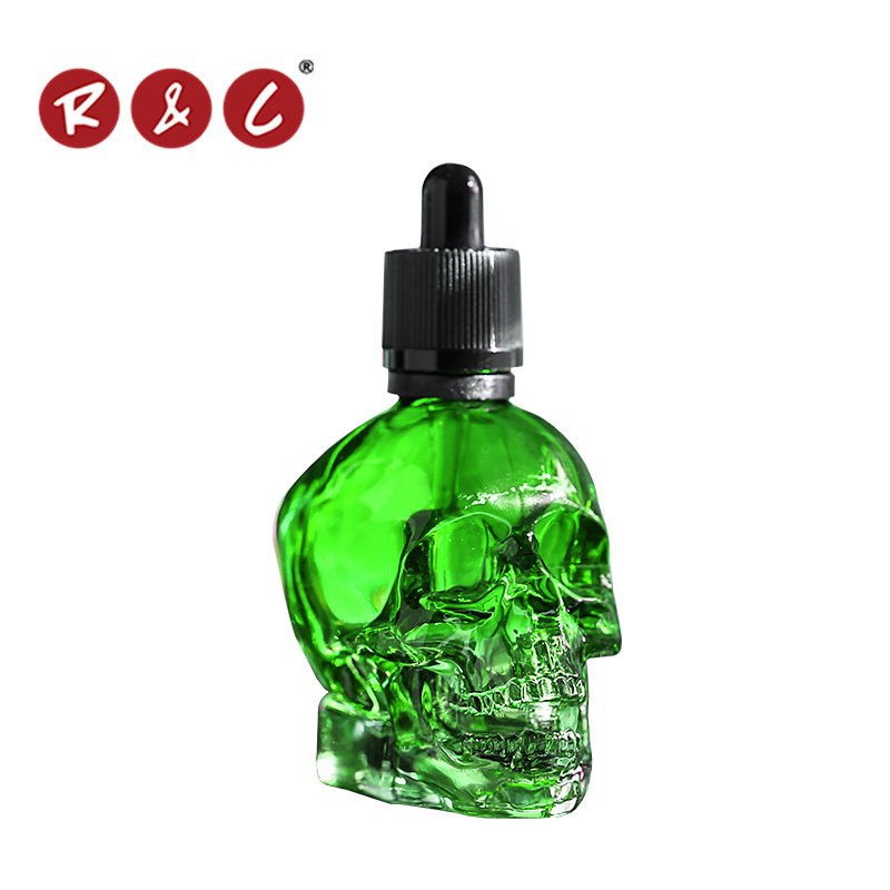 50 ML 2 Oz Hair Oil Dropper Bottles Mini Perfume Skull Glass 60ml Glass Bottle with Dropper Pipette