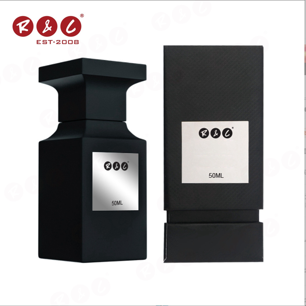 50ml 75ml 100ml cologne black white pink flat spray rectangle thick square glass perfume bottle with custom box