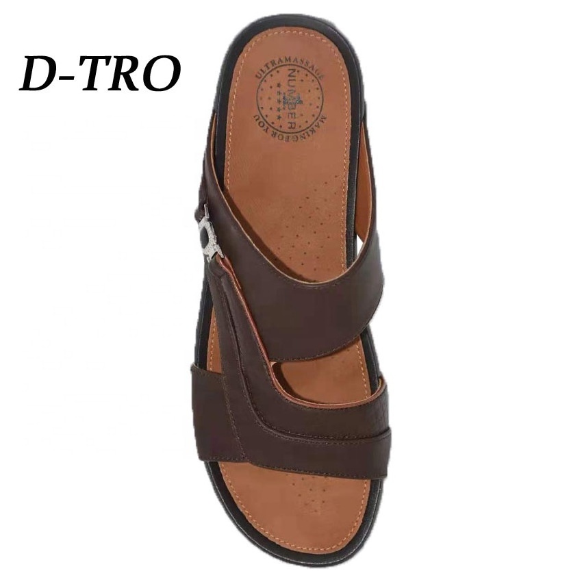 High Quality Summer Rubber Outer wear Flat Outdoor fashion arabic men slipper shoes