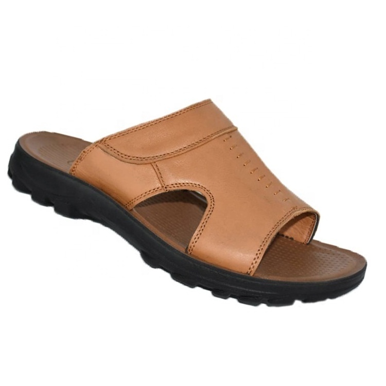 Comfortable Non-slip Arabic Sandals Dubai Mens Genuine Leather Rubber Slippers Sandals