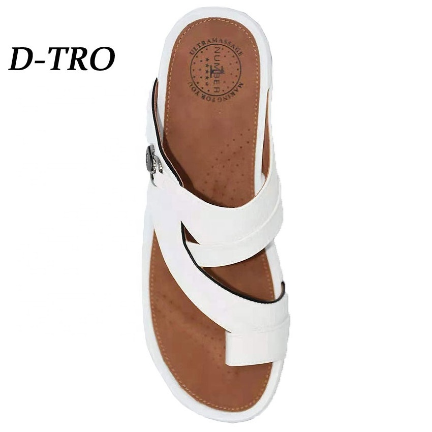 High Quality Summer Rubber Outer wear Flat Outdoor fashion arabic men slipper shoes