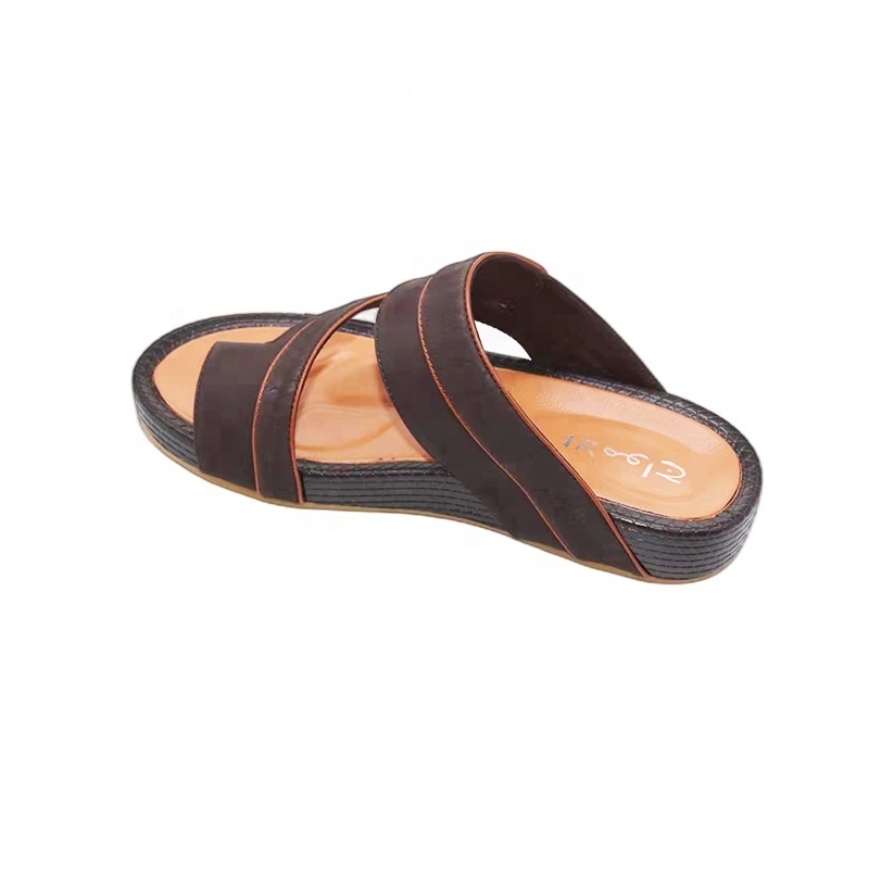 2022 New Style Fashion PU Leather Sandals Slippers for Men Arabic Men Slippers