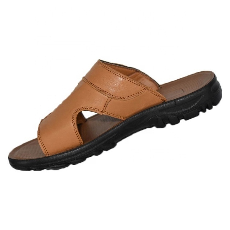 Comfortable Non-slip Arabic Sandals Dubai Mens Genuine Leather Rubber Slippers Sandals