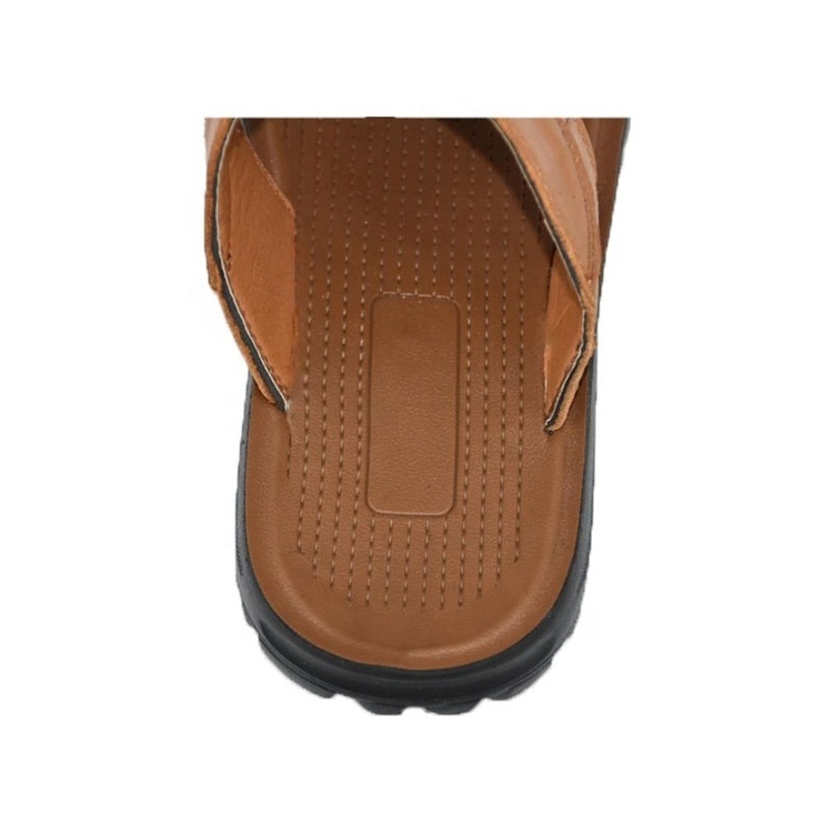 Comfortable Non-slip Arabic Sandals Dubai Mens Genuine Leather Rubber Slippers Sandals